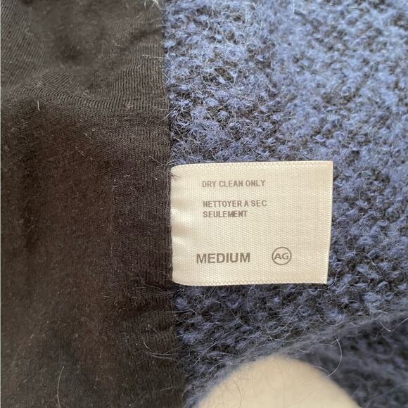 AG Adriano Goldschmied Wool Knit Jacket Med Blue and Black Blazer Office Career - Picture 11 of 12